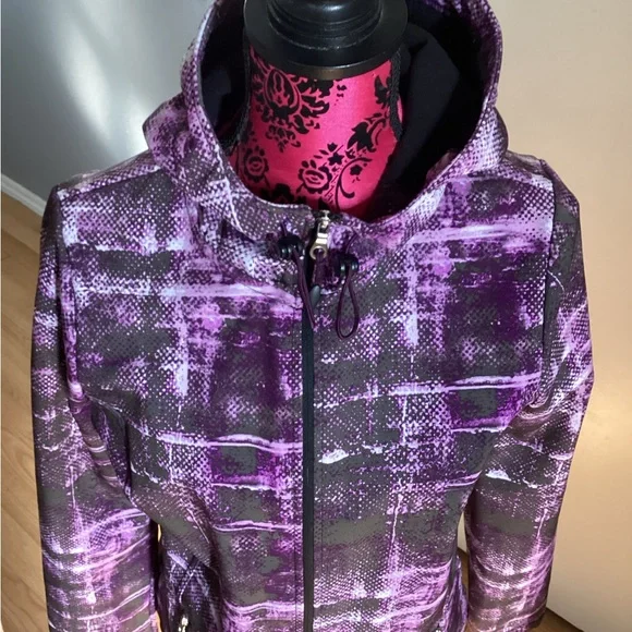 Purple Plaid Hooded Jacket - Picture 3 of 9